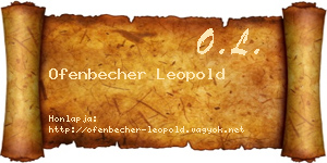 Ofenbecher Leopold névjegykártya